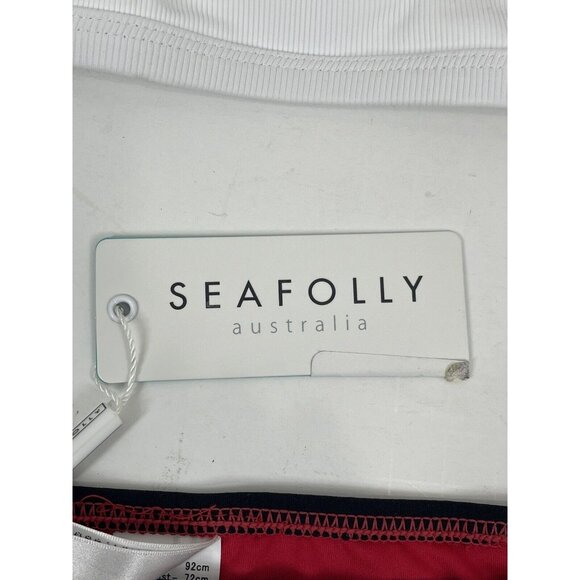 Seafolly + VDM 2 Piece Bikini Set Medium Revolve Stripe Red White Summer Beach - Picture 5 of 15